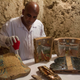 Funeral furniture found inside Kampp 161. (Image: AP)